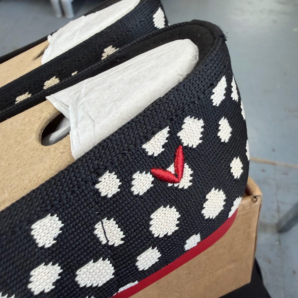 margot Black and Cream Polka Dot Mary Jane Flats - Picture 2 of 4